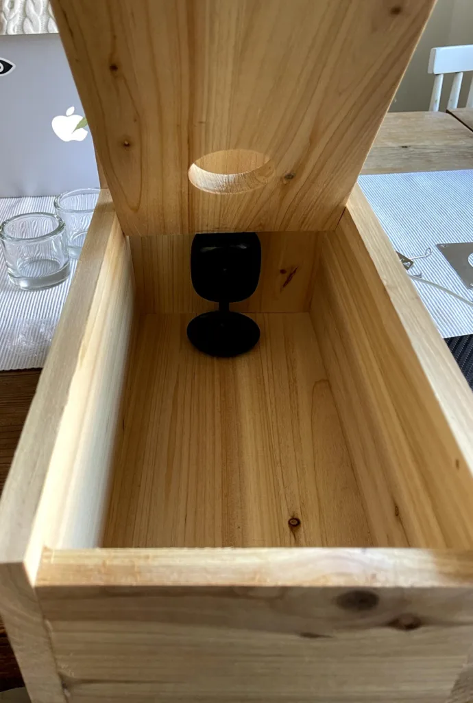 Mounting the Wi-Fi camera inside the birdhouse