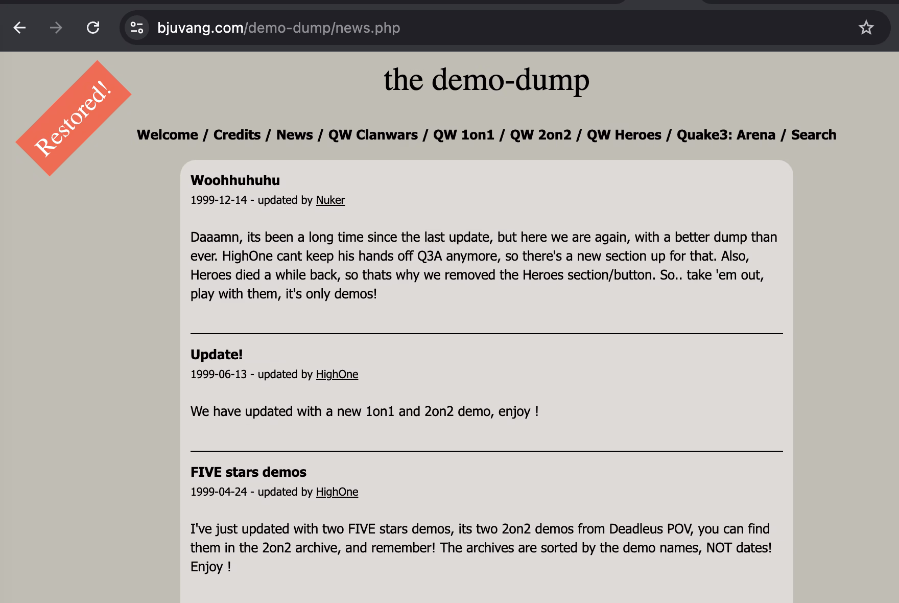 Reviving a 25 year old website!
